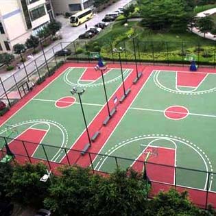 承接球场 篮球场跑道划线施工